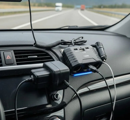 Type-C + USB Multi Socket Car Charger