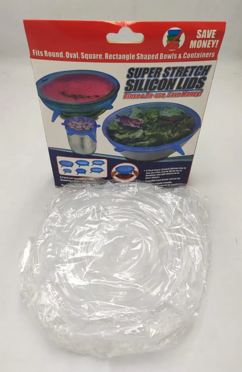 Silicone Stretch Lids With Bowl (Pack of 6)